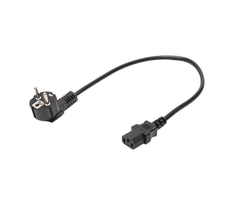 JT008/FY003+JT-ST3 16A 250V Ổ cắm khuỷu tay ba chân 90 độ tiêu chuẩn Châu Âu với đầu nối IEC C13