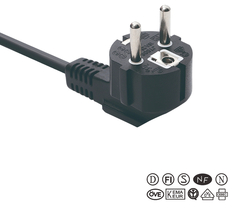 JT008/FY003 16A 250V Ổ cắm khuỷu tay ba chân 90 độ tiêu chuẩn Châu Âu