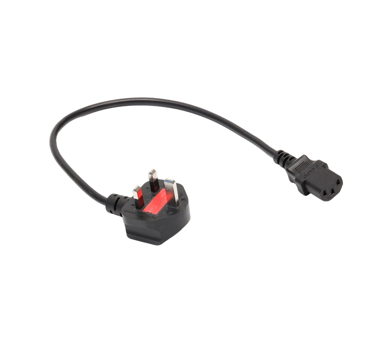 JT006A+JT-ST3 13A 250V Phích cắm ba chân của Anh có cầu chì được lắp vào đầu nối IEC C13