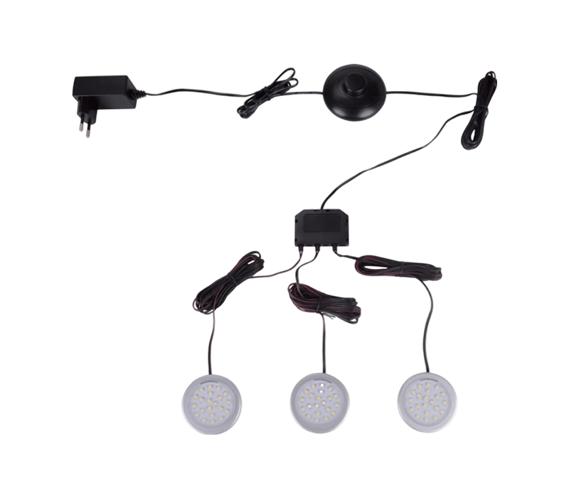 Đèn viền tủ CLS-09 có vỏ bằng nhựa ABS và mạ Chrome